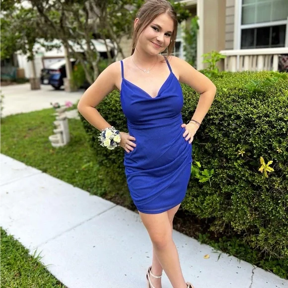 Body Con Dress. Size 3/4. Royal Blue. Pear Culture.